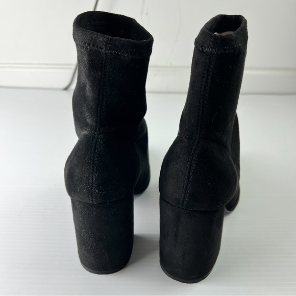 Steve Madden Bootie womens 10 Janson Black Ankle Faux Suede Block Heel - Picture 8 of 11